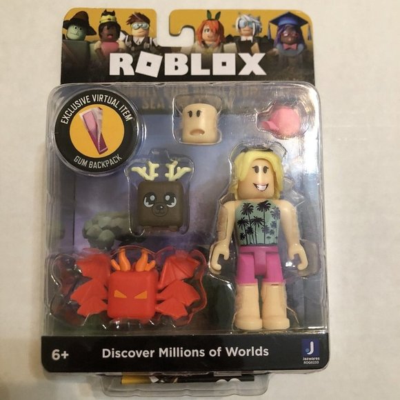 ROBLOX Action Figure Collection BUBBLE GUM SIMULATOR SEA SHELL SAM Gum Backpack - Picture 1 of 7